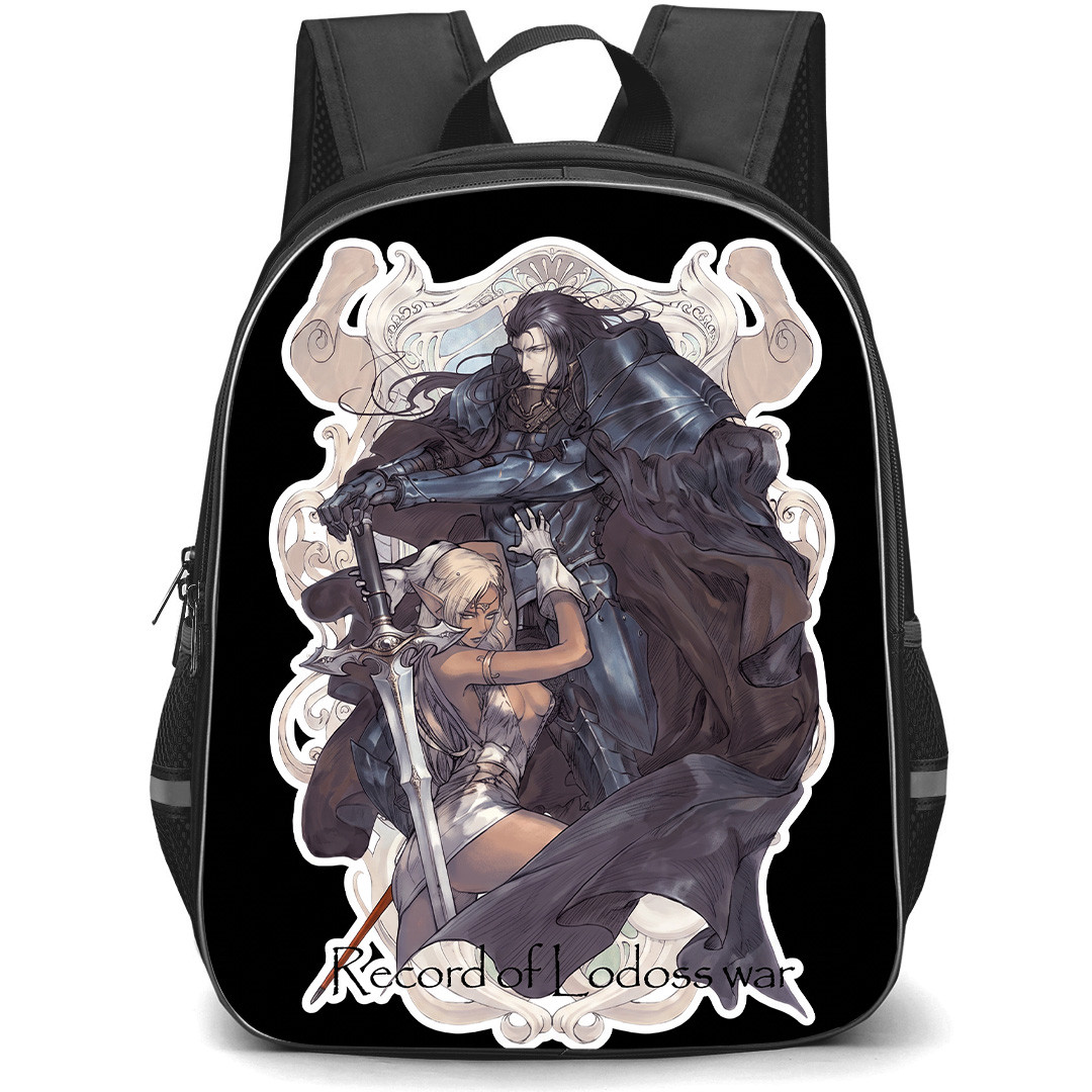 Record Of Lodoss War Backpack School Bag StudentPack - Ashrum And Pirotess Fierce Portrait Sticker