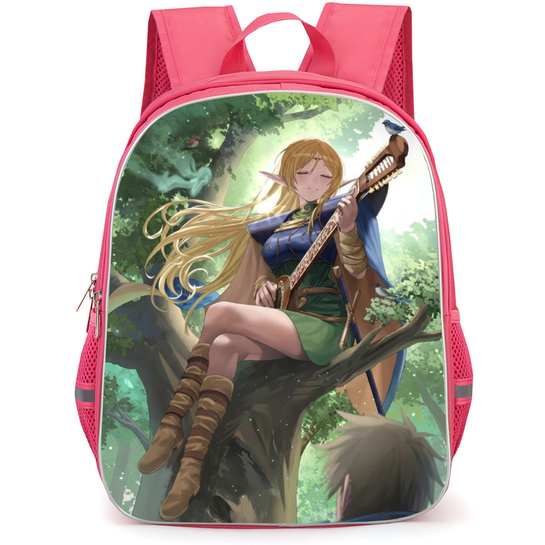 Record Of Lodoss War Deedlit Backpack School Bag StudentPack - Deedlit Sitting Tree Play Music Portrait