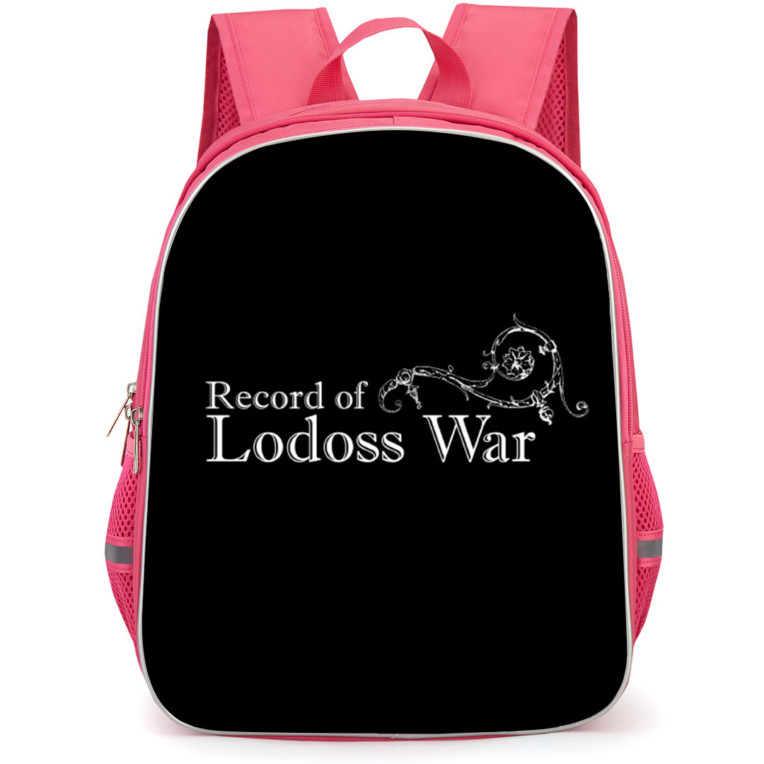 Record Of Lodoss War Backpack School Bag StudentPack - Record Of Lodoss War Series Logo On Black Background