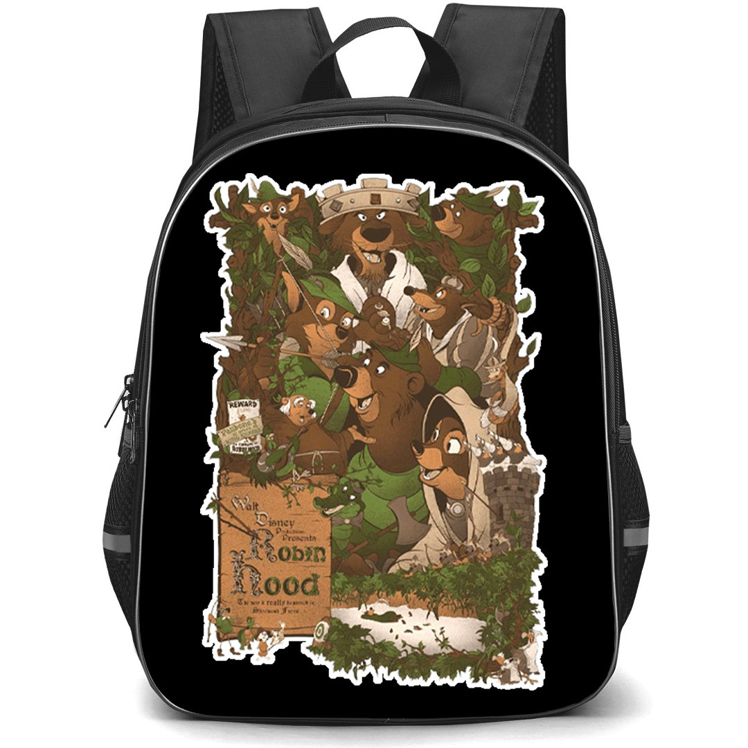 Robin Hood 1973 Backpack School Bag StudentPack - Robin Hood 1973 Medieval Storybook Illustration Art Sticker