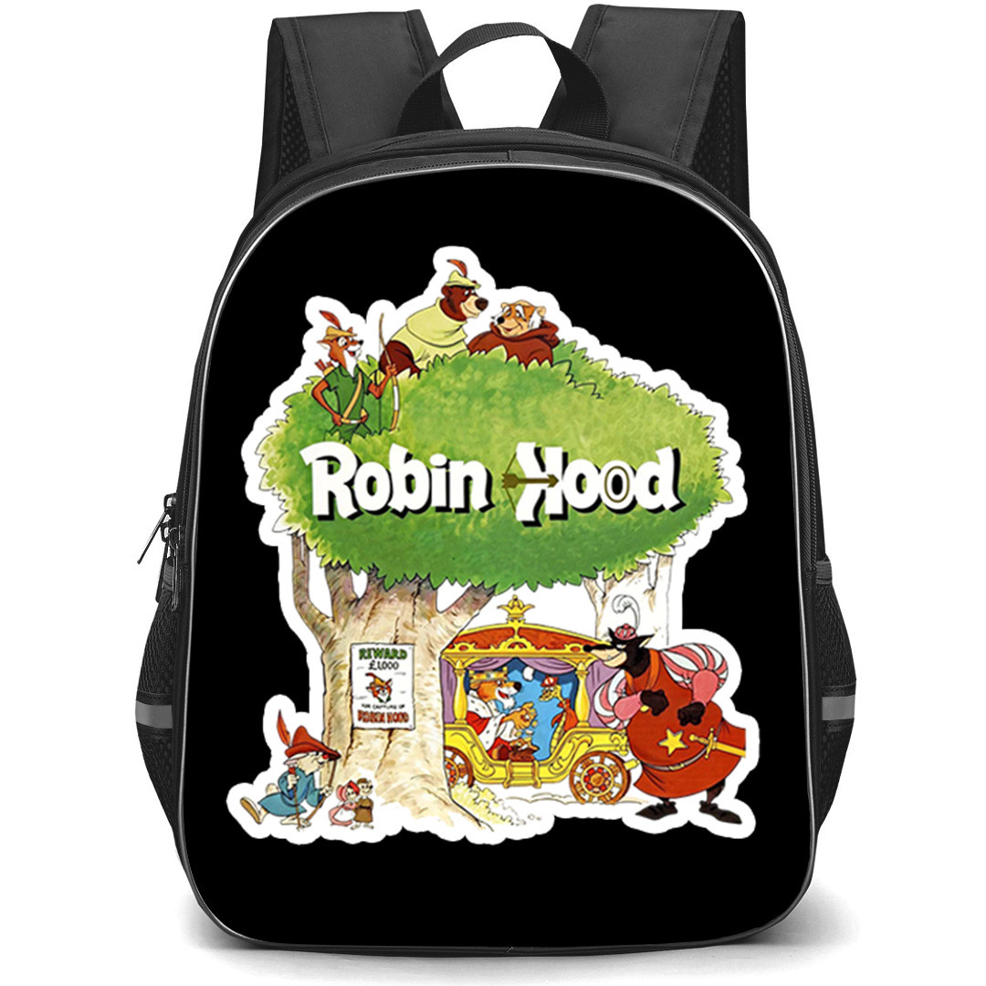 Robin Hood 1973 Backpack School Bag StudentPack - Robin Hood 1973 Vintage Character Ensemble Disney Animation Art Sticker