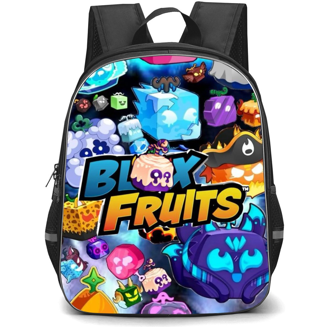 Roblox Blox Fruits Backpack StudentPack - Blox Fruits Series Logo On Fruit Background