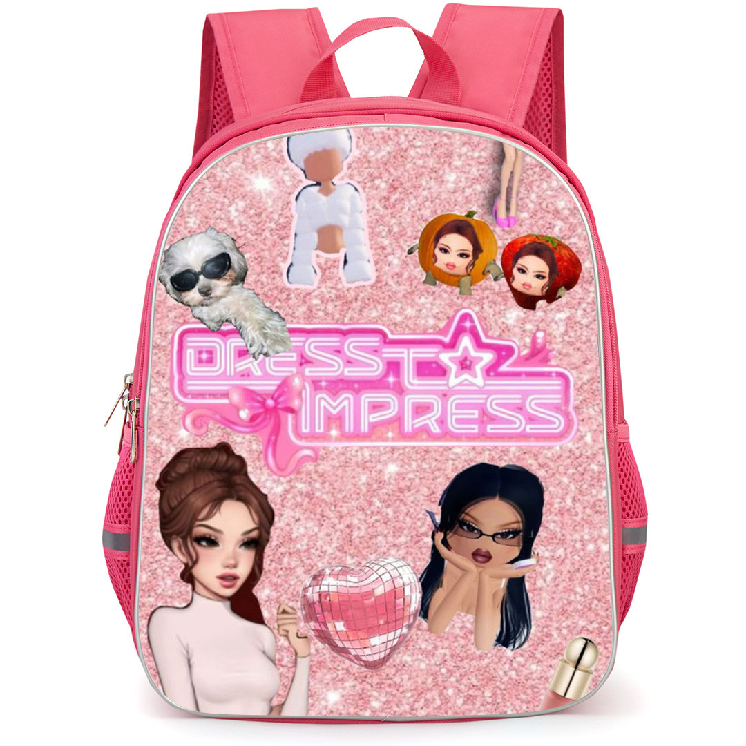 Roblox Dress To Impress Backpack School Bag StudentPack - Glitter Game Collage Poster