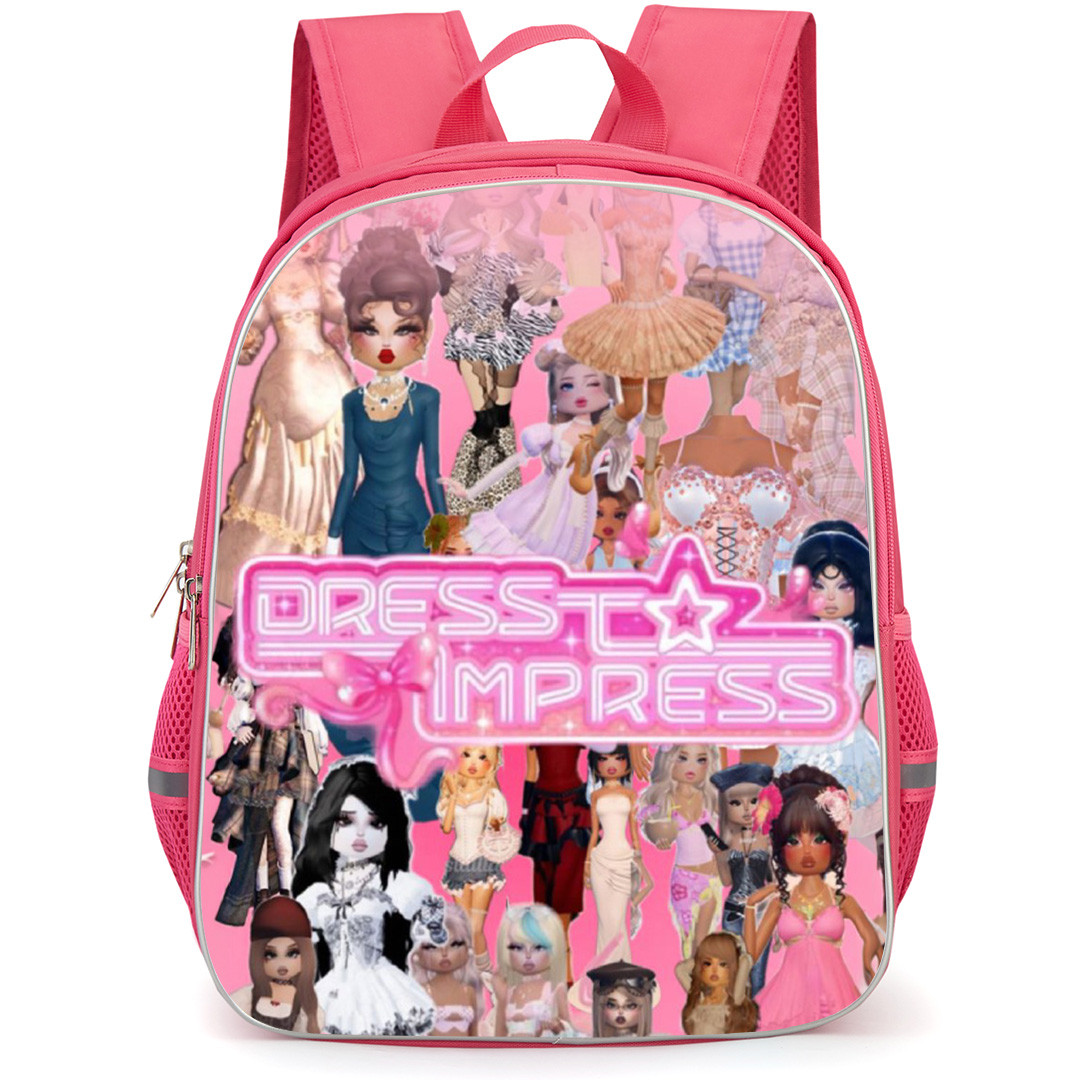 Roblox Dress To Impress Backpack School Bag StudentPack - Pink Game Collage Poster