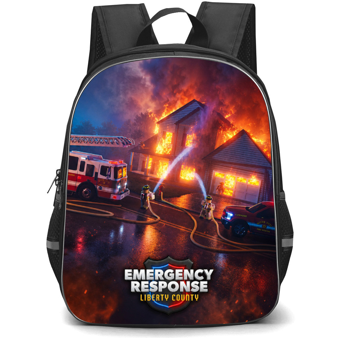 Roblox Emergency Response Liberty County Backpack School Bag StudentPack - Roblox Emergency Response Liberty County House Fire Game Poster