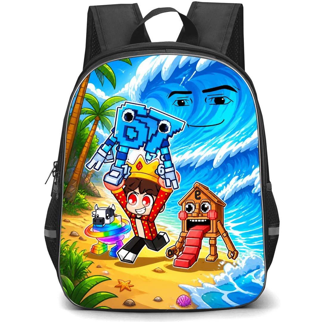 Roblox Escape Tsunami For Brainrots Backpack School Bag StudentPack - Roblox Escape Tsunami 67 Running Poster