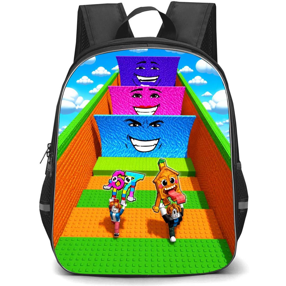 Roblox Escape Tsunami For Brainrots Backpack School Bag StudentPack - Roblox Escape Tsunami Duo Running Game Poster