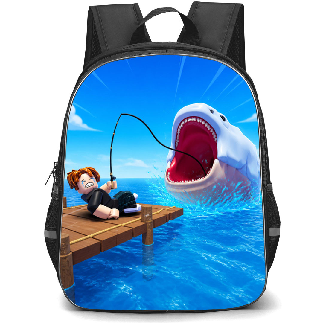 Roblox Fisch Backpack School Bag StudentPack - Roblox Fisch Reeling Shark Poster