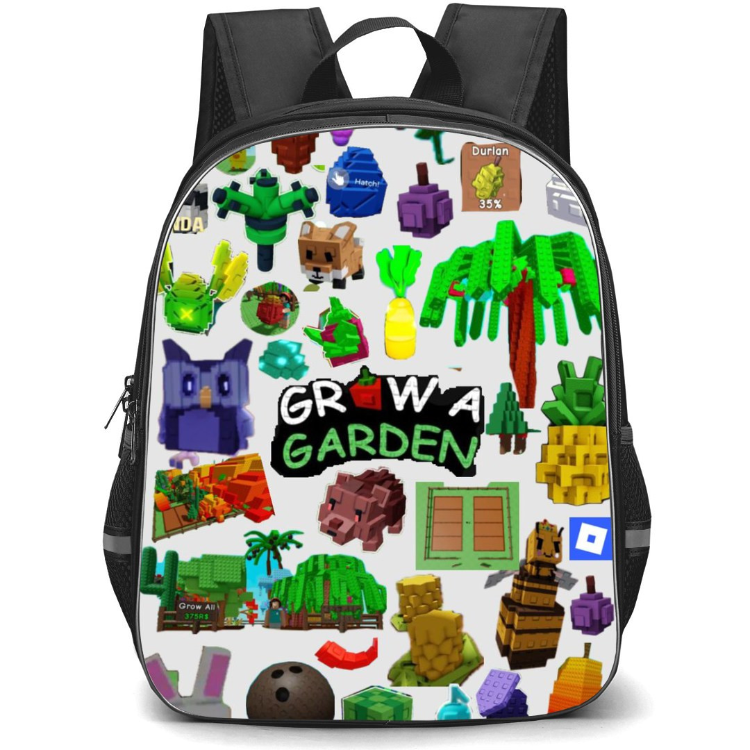 Roblox Grow a Garden Backpack StudentPack - Grow a Garden Series Logo Wordmark Collage