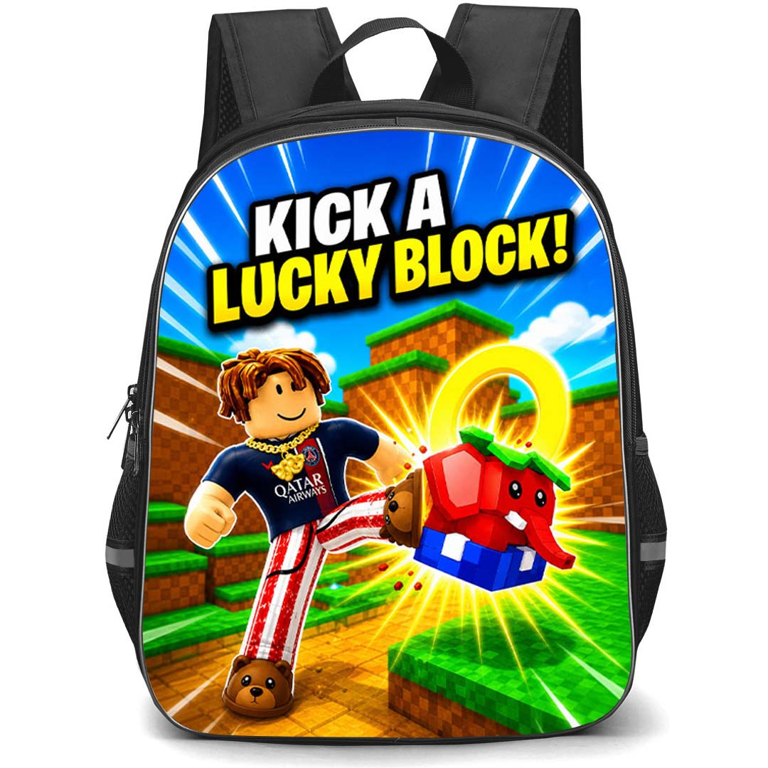 Roblox Kick A Lucky Block Backpack School Bag StudentPack - Roblox Kick A Lucky Block Elephant Pet Explosion Poster