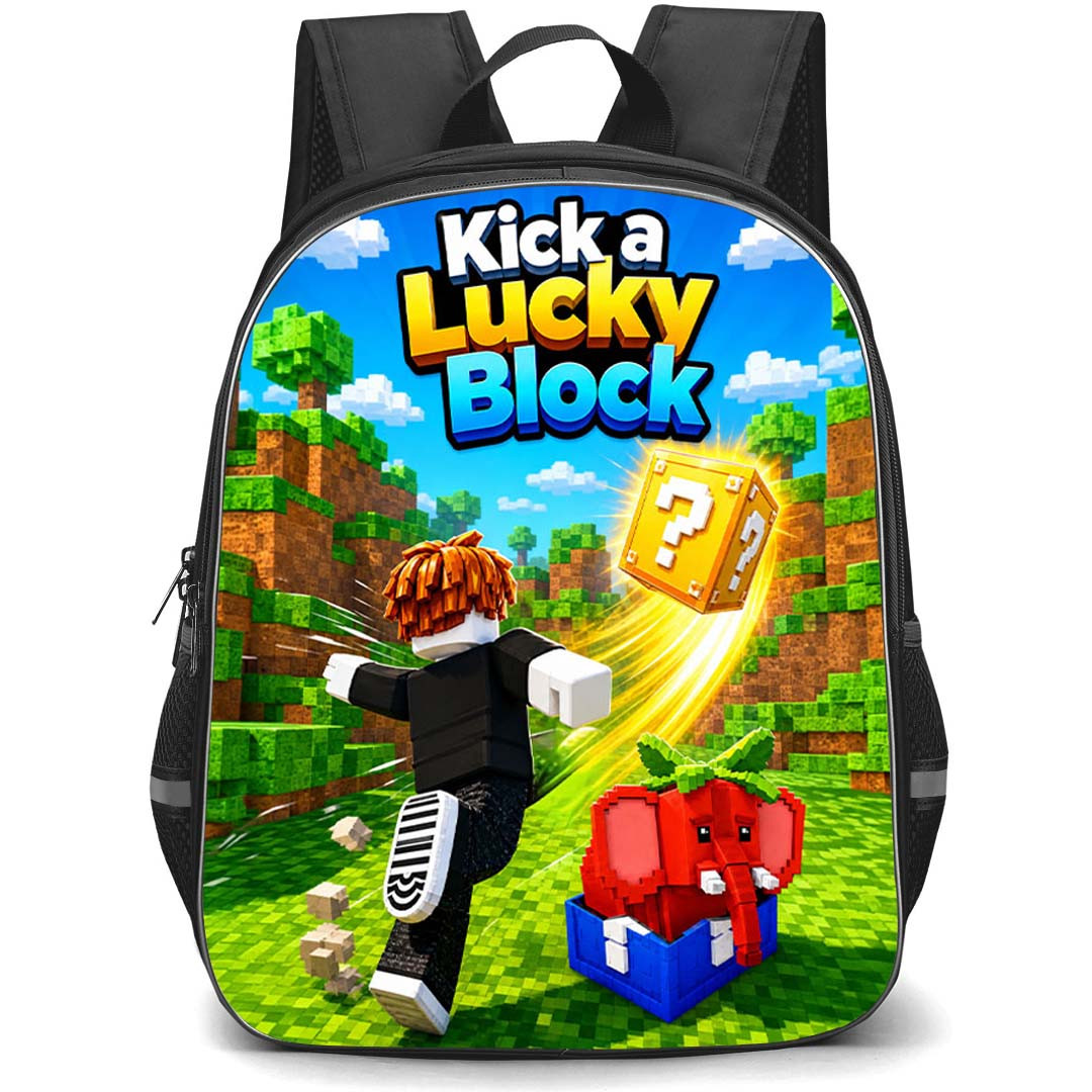 Roblox Kick A Lucky Block Backpack School Bag StudentPack - Roblox Kick A Lucky Block Golden Mystery Box Poster