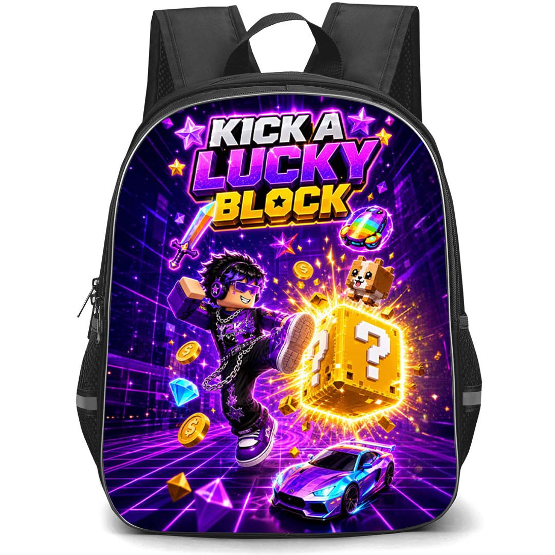 Roblox Kick A Lucky Block Backpack School Bag StudentPack - Roblox Kick A Lucky Block Lucky Block Explosion Poster