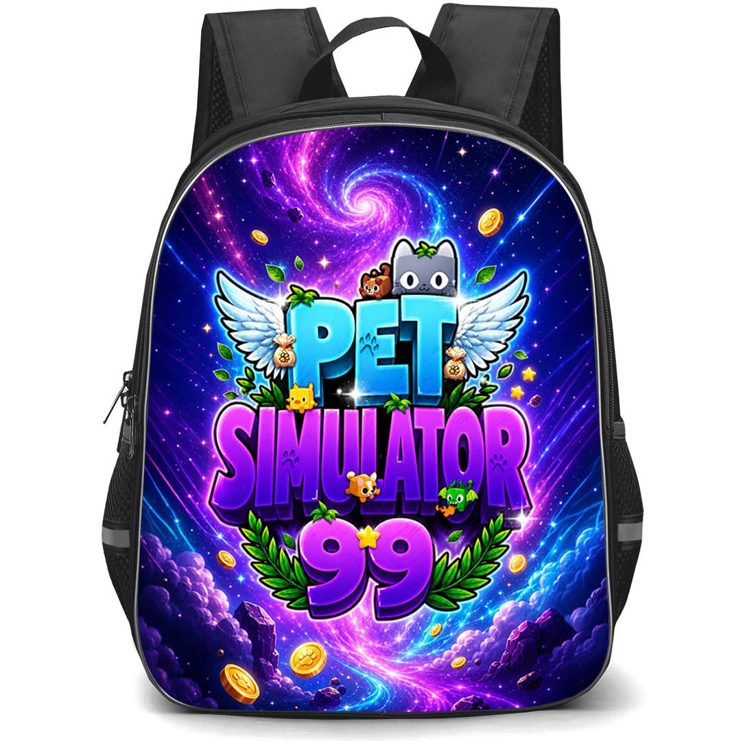 Roblox Pet Simulator 99 Backpack School Bag StudentPack - Roblox Pet Simulator 99 Cosmic Galaxy Logo Series Poster