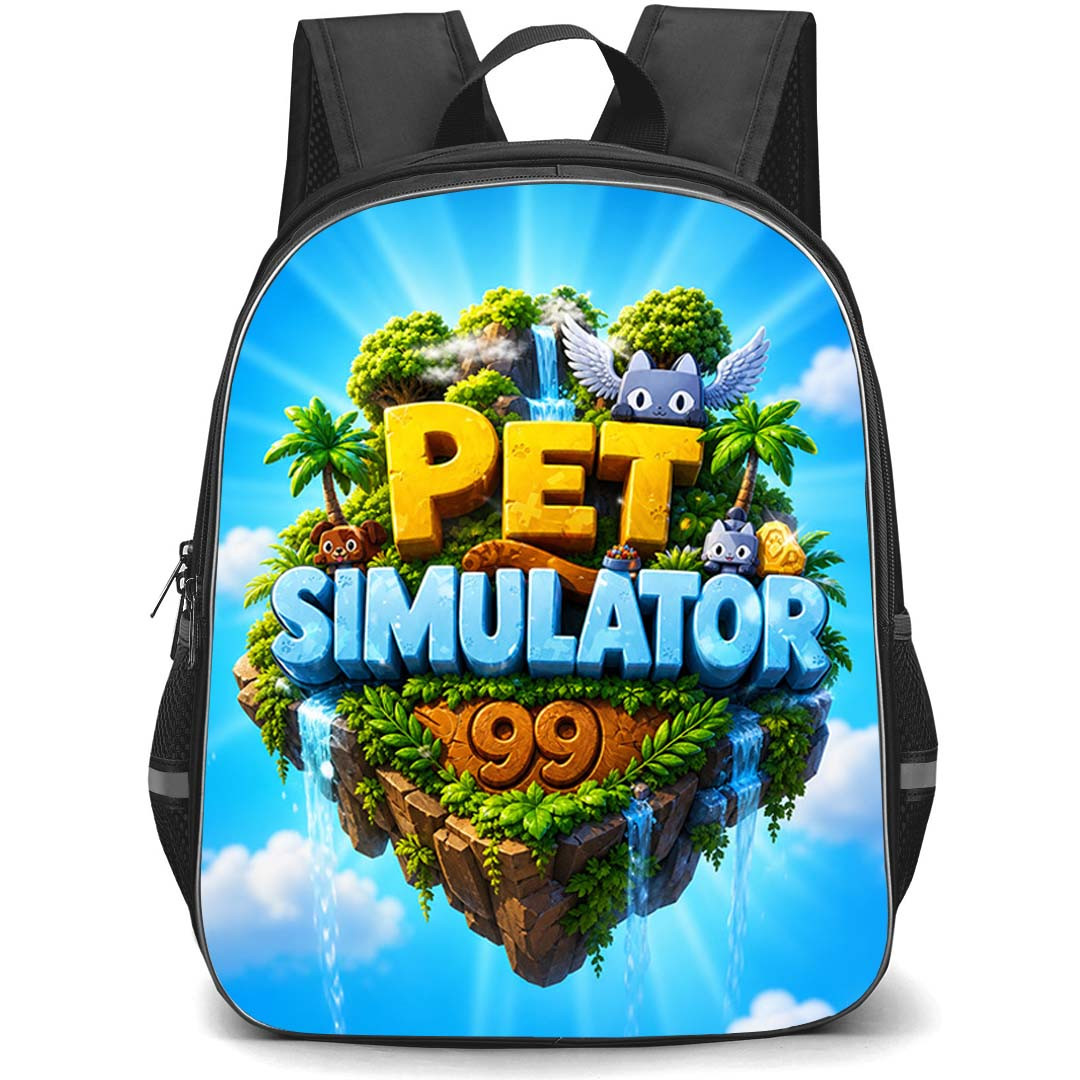 Roblox Pet Simulator 99 Backpack School Bag StudentPack - Roblox Pet Simulator 99 Floating Island Logo Poster