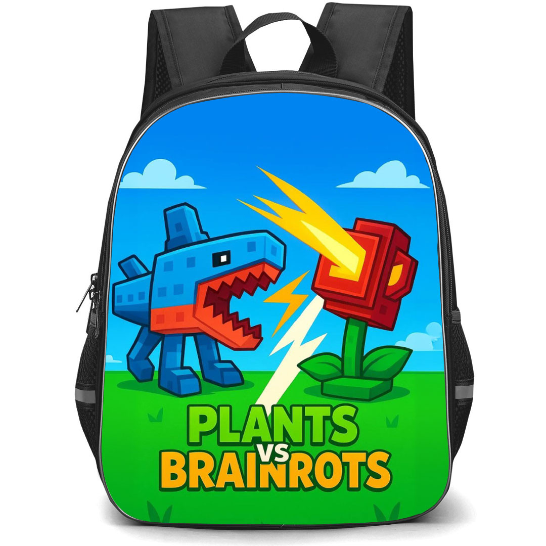 Roblox Plants VS Brainrots Backpack School Bag StudentPack - Roblox Plants VS Brainrots Attack Cartoon Art Game Poster