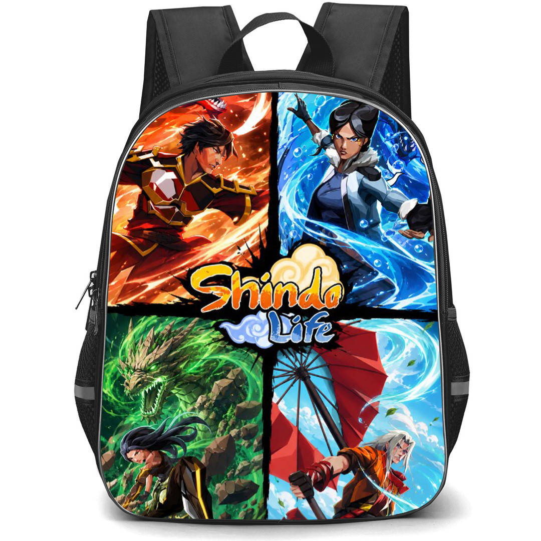 Roblox Shindo Life Backpack School Bag StudentPack - Roblox Shindo Life Characters Elements Collage Poster