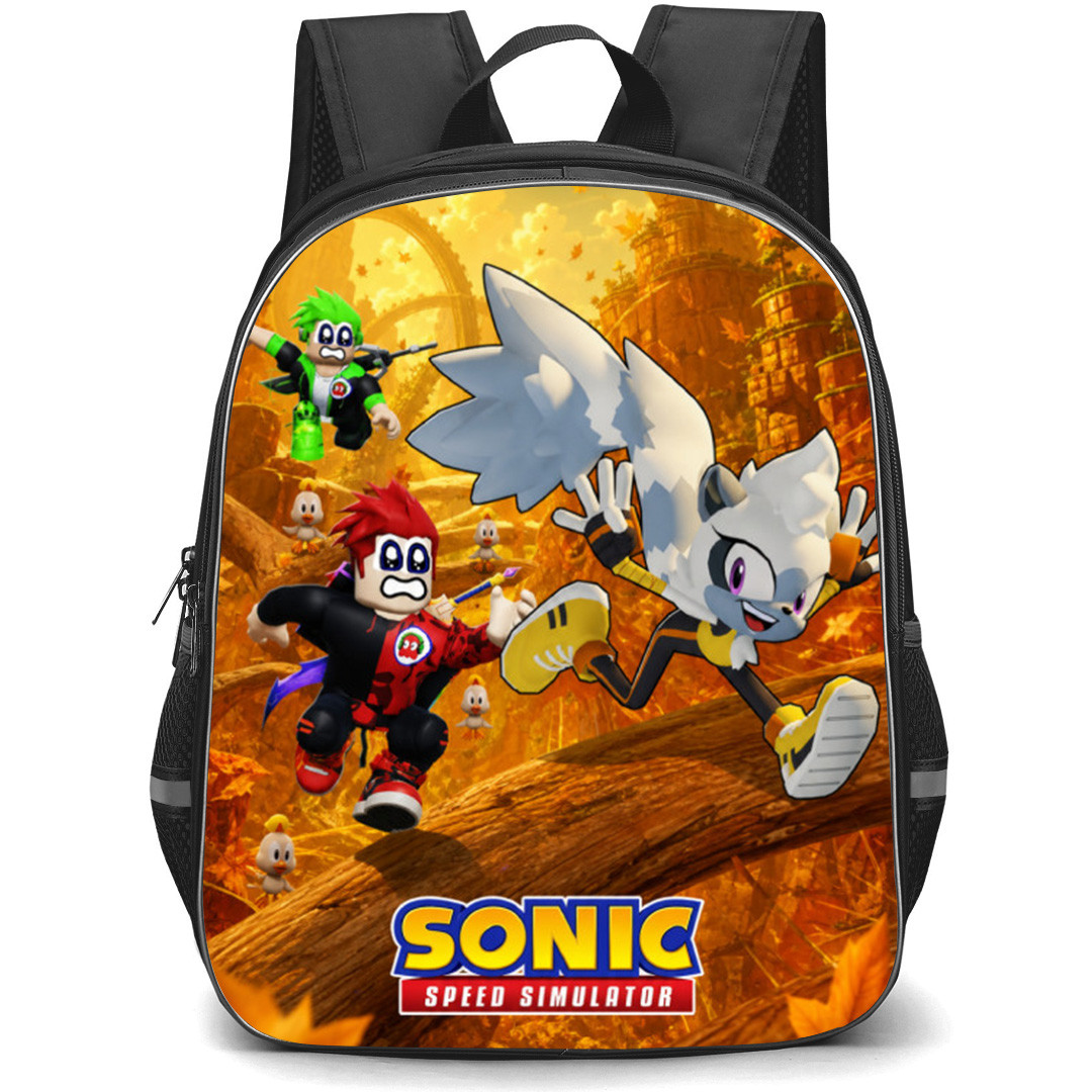 Roblox Sonic Speed Simulator Backpack School Bag StudentPack - Roblox Sonic Speed Simulator Running Gameplay Poster