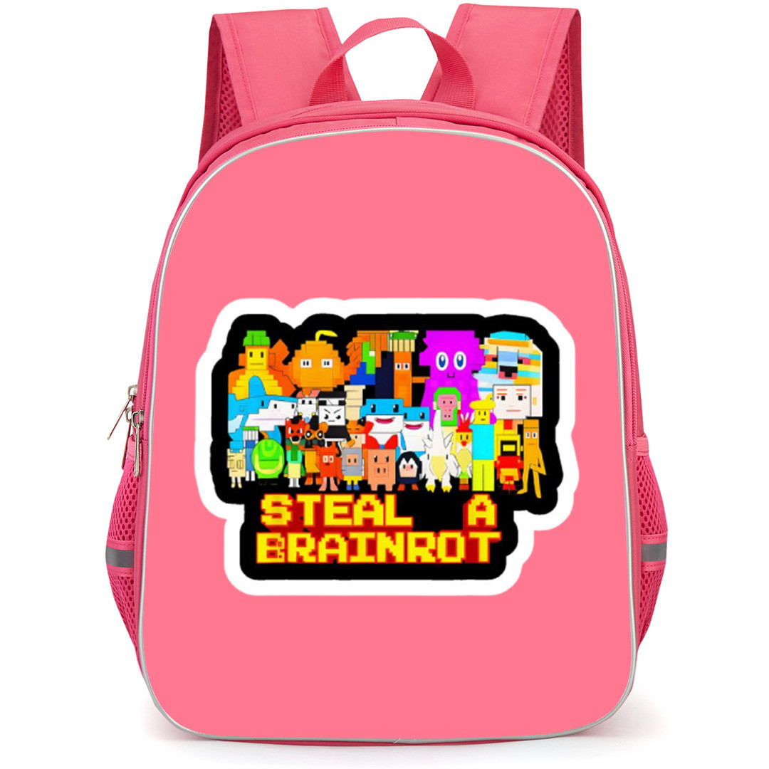 Roblox Steal A Brainrot Backpack School Bag StudentPack - Game Pixel Sticker