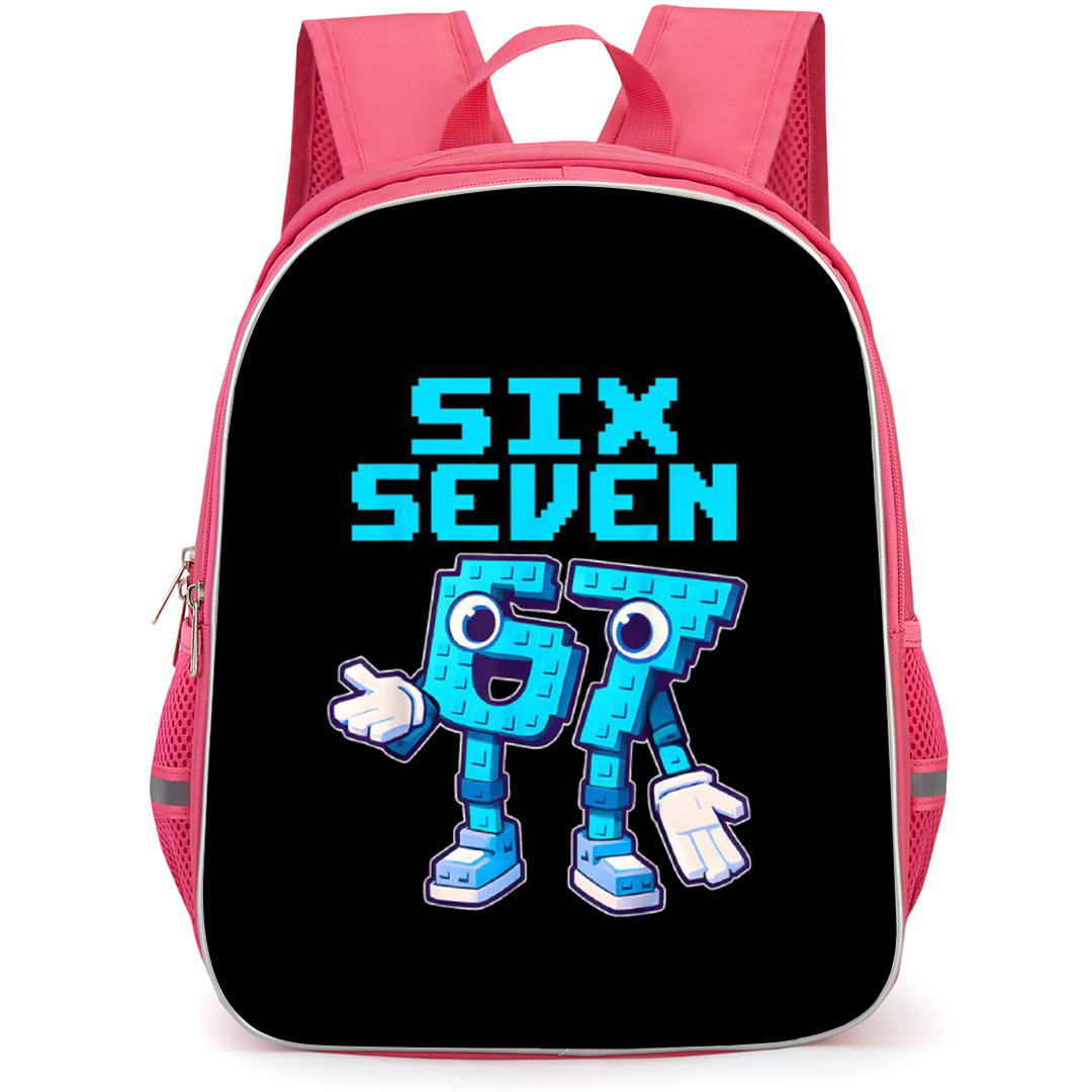 Roblox Steal A Brainrot Backpack School Bag StudentPack - Six Seven Portrait In Black Background