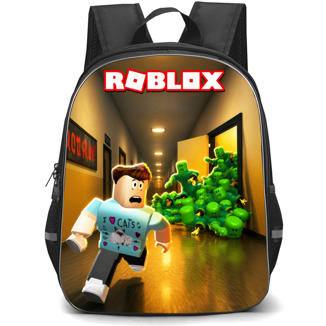 Roblox Zombie Attack Backpack School Bag StudentPack - Roblox Zombie Attack Running in Hallway Game Poster