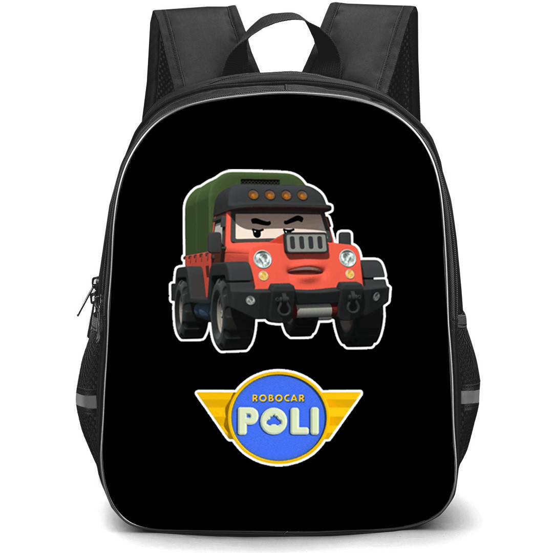 Robocar Poli Poacher Backpack School Bag StudentPack - Poacher Red Off-Road Truck Sticker