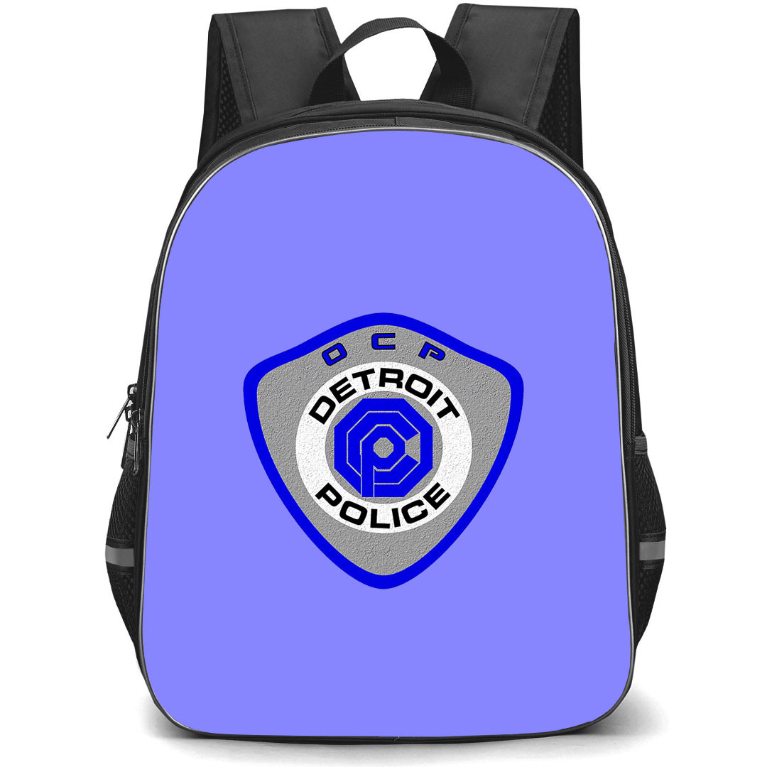 Robocop Backpack StudentPack - Robocop OCP Detroit Police Department Badge On Blue Background