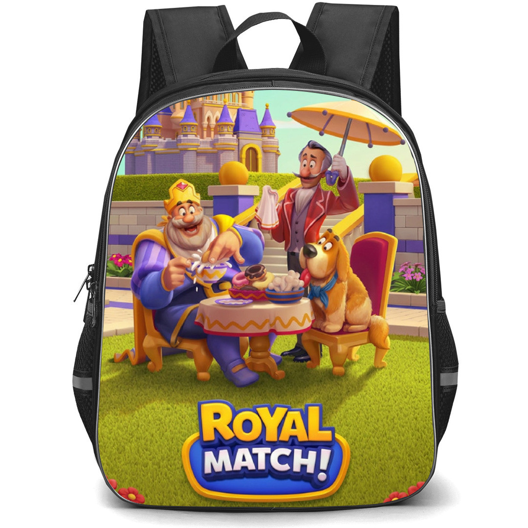 Royal Match Backpack School Bag StudentPack - Royal Match Eating Snacks Game Poster