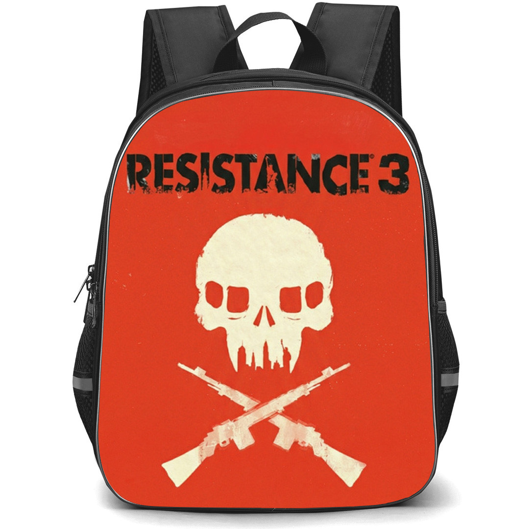 Resistance Backpack School Bag StudentPack - Resistance Skull Orange Grunge Series Poster