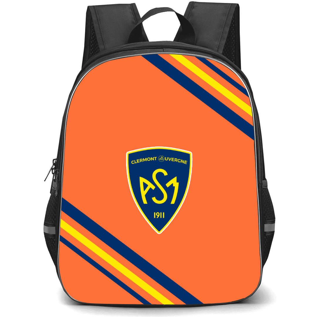 ASM Clermont Auvergne Backpack School Bag StudentPack - Large Logo With Stripe
