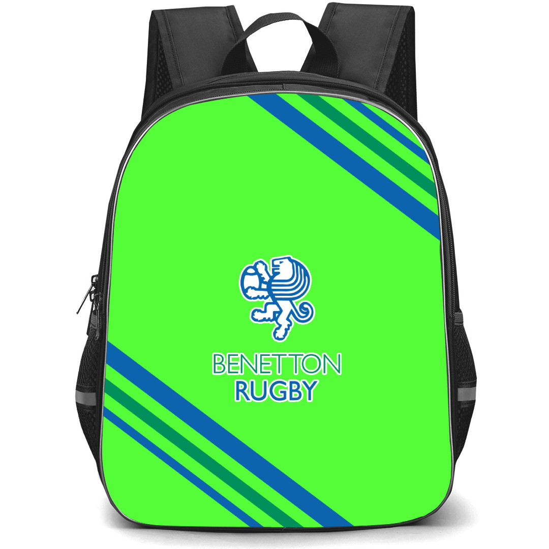 Benetton Rugby Backpack School Bag StudentPack - Large Logo With Stripe