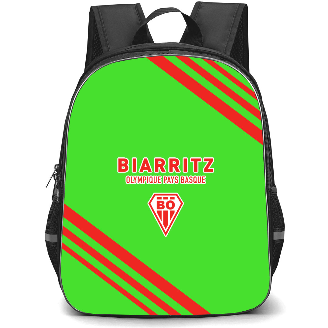 Biarritz Olympique Pays Basque Backpack School Bag StudentPack - Large Logo With Stripe