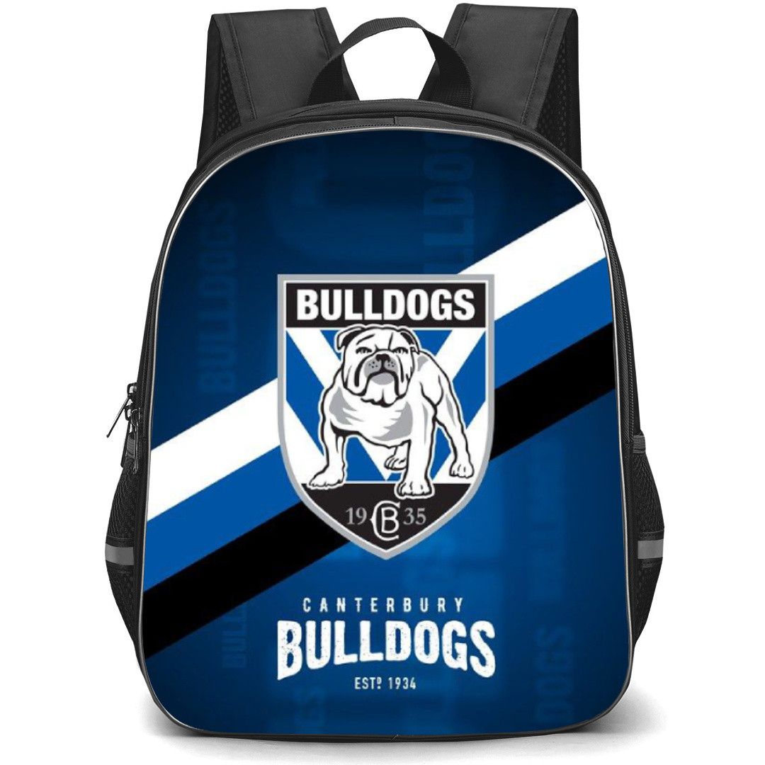 Canterbury Bankstown Bulldogs Rugby League Club Limited Backpack School Bag StudentPack - Logo Blue Line Poster