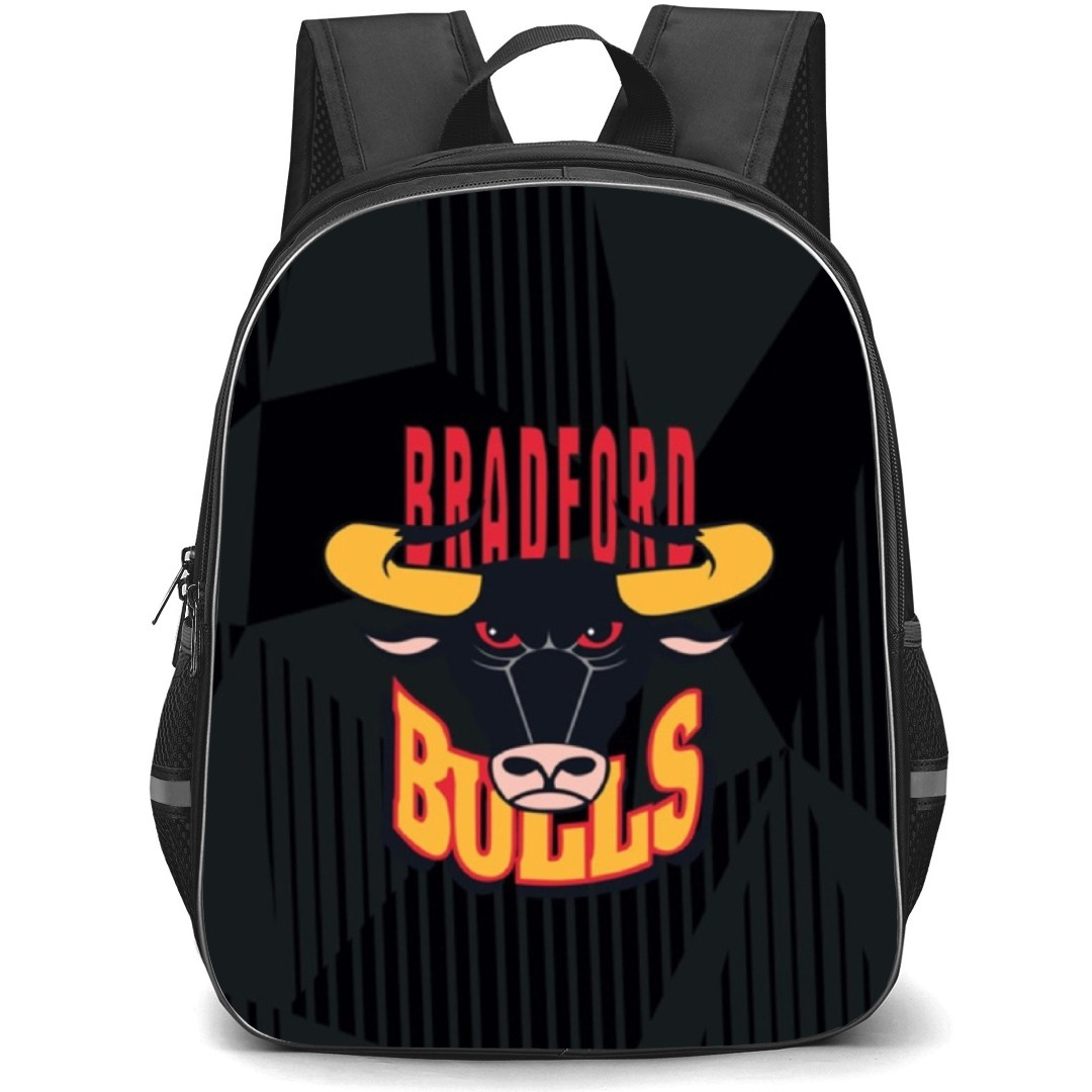 Bradford Bulls Rugby League Football Club Backpack School Bag StudentPack - Logo Gray Abstract Background
