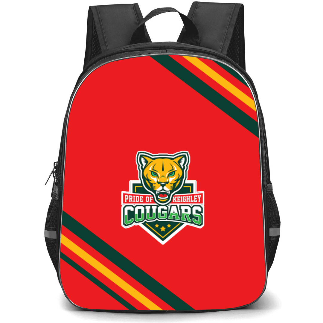 Keighley Cougars Rugby League Football Club Backpack School Bag StudentPack - Large Logo With Stripe