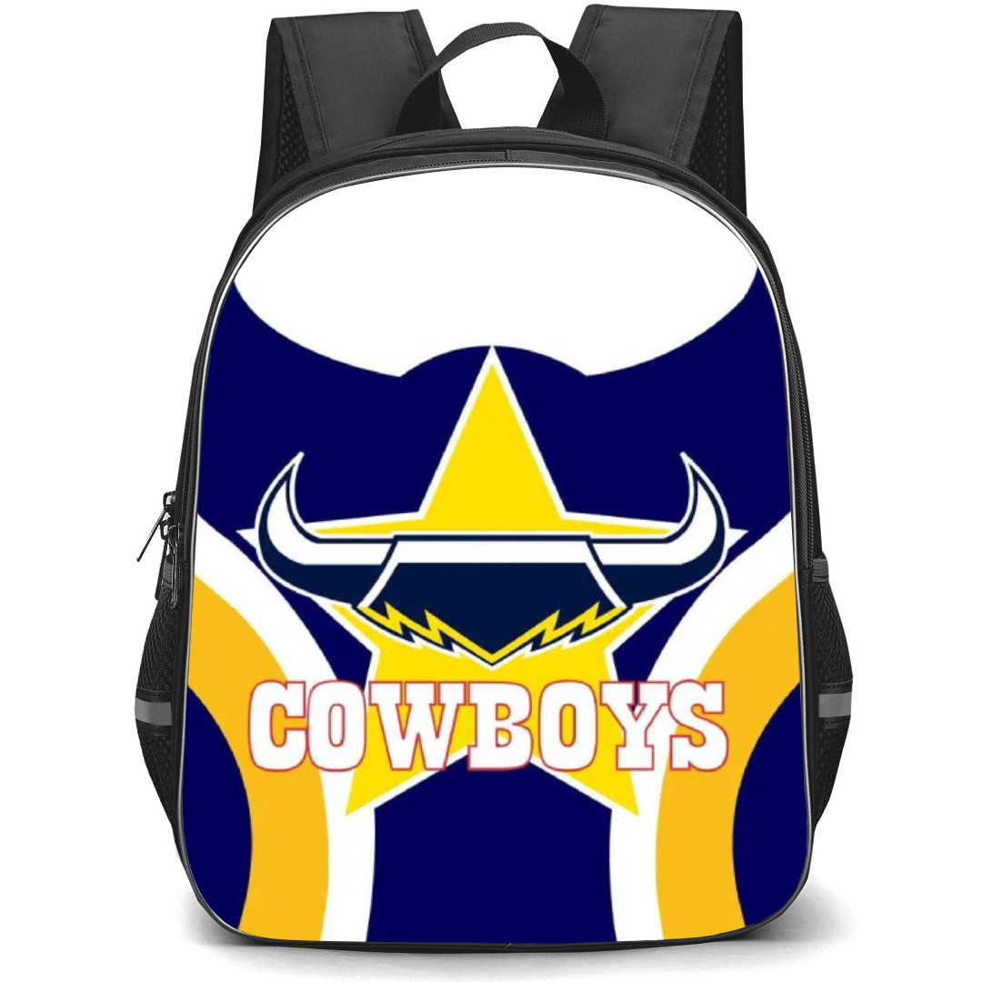 North Queensland Cowboys Rugby League Football Club Backpack School Bag StudentPack - Logo Overlay Poster