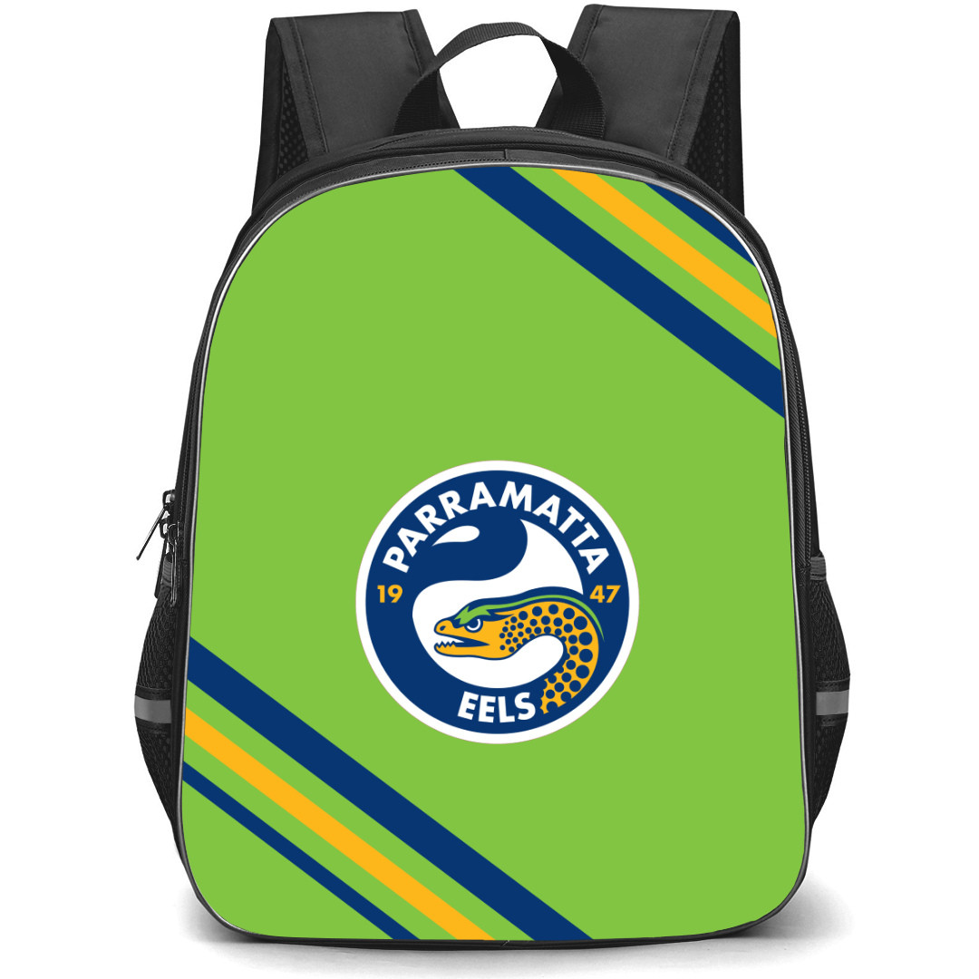 Parramatta Eels Rugby League Club Backpack School Bag StudentPack - Large Logo With Stripe