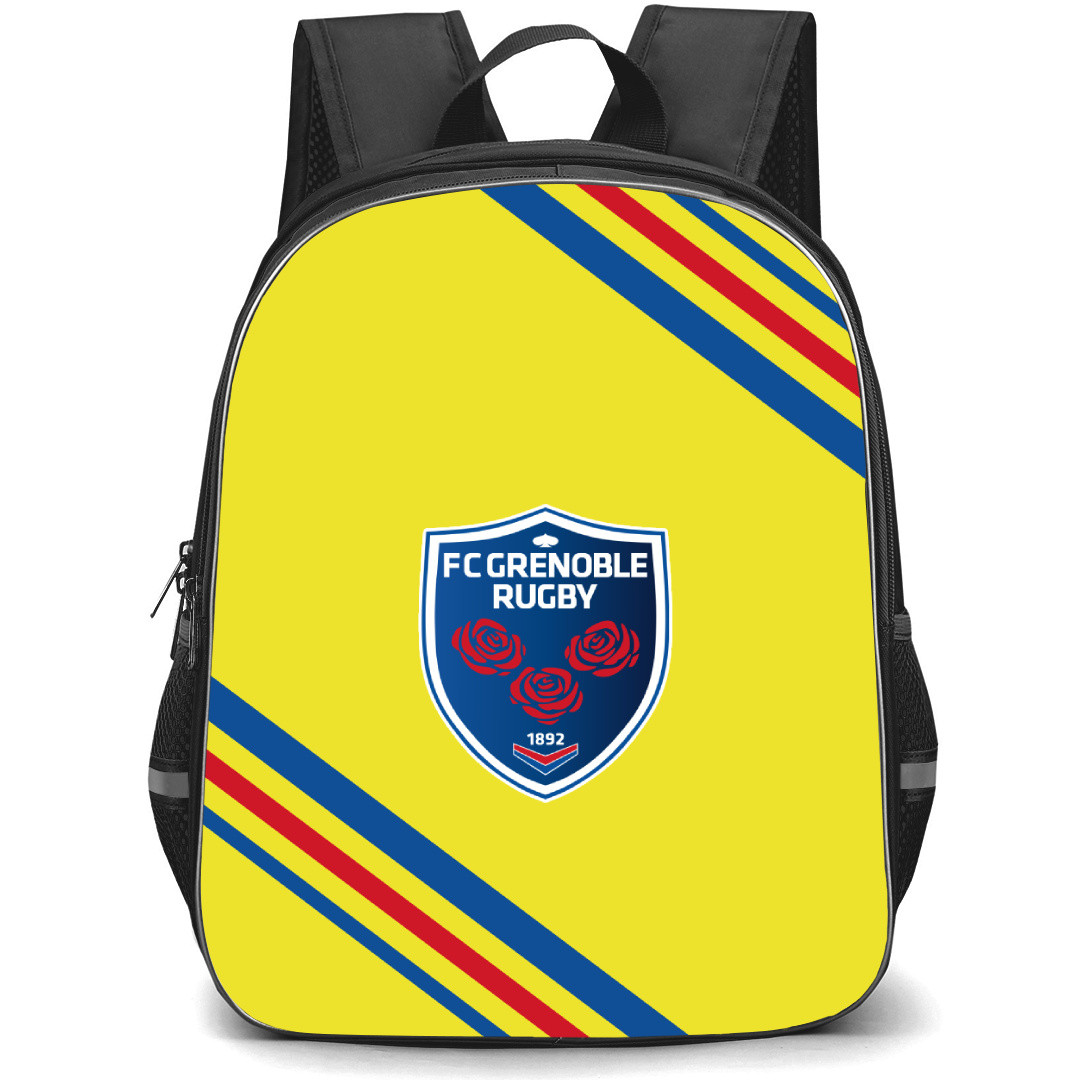 FC Grenoble Rugby Backpack School Bag StudentPack - Large Logo With Stripe