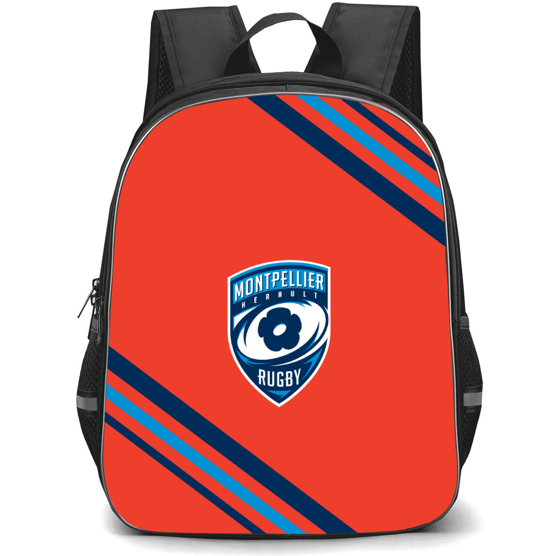 Montpellier Herault Rugby Backpack School Bag StudentPack - Large Logo With Stripe