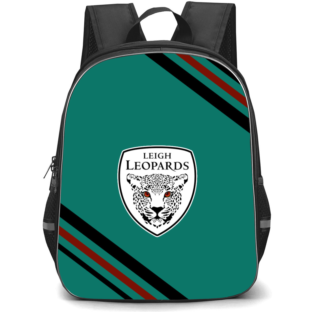 Leigh Leopards Rugby League Football Club Backpack School Bag StudentPack - Large Logo With Stripe