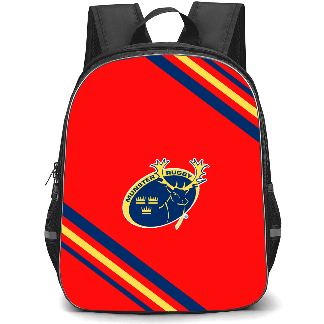 Munster Rugby Backpack School Bag StudentPack - Large Logo With Stripe