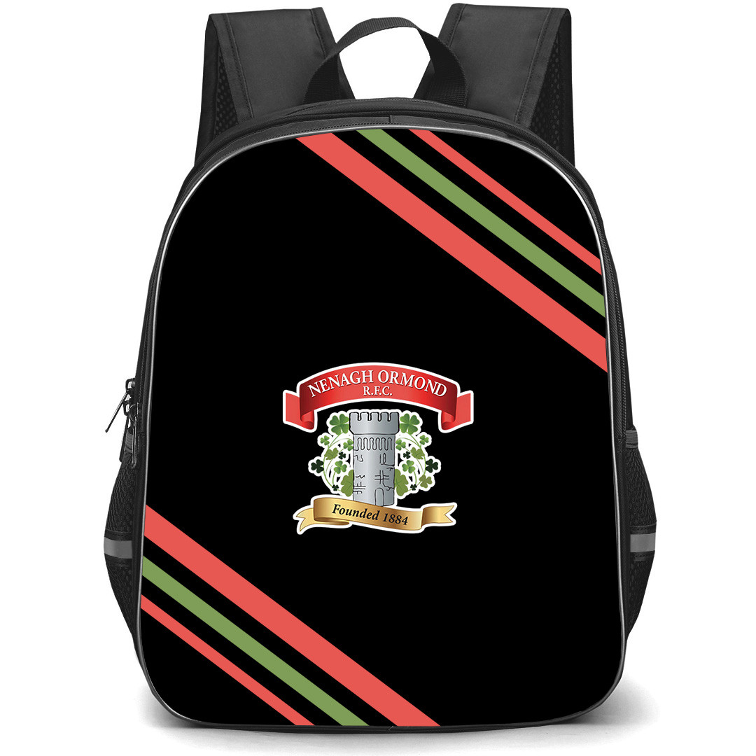 Nenagh Ormond Rugby Football Club Backpack School Bag StudentPack - Nenagh Ormond Rugby Football Club Large Logo With Stripe