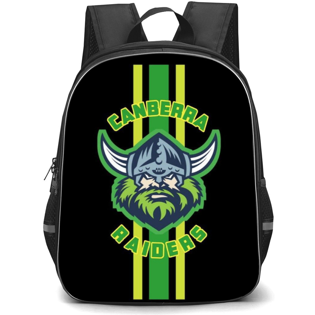 Canberra Raiders Rugby League Club Backpack School Bag StudentPack - Logo Green And Black Line Background