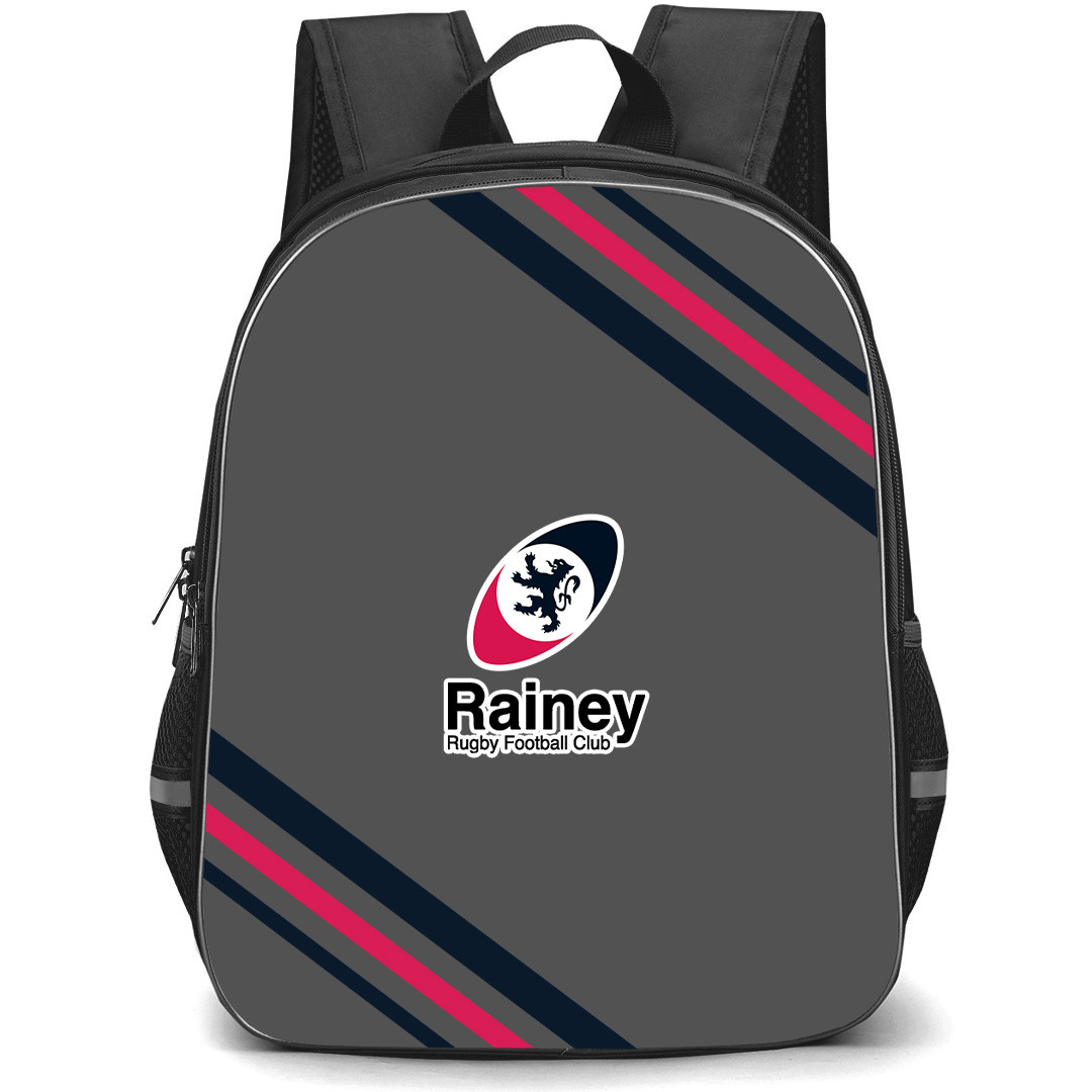 Rainey Rugby Football Club Backpack School Bag StudentPack - Rainey Rugby Football Club Large Logo With Stripe