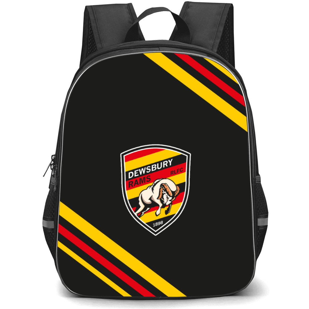 Dewsbury Rams Rugby League Football Club Backpack School Bag StudentPack - Large Logo With Stripe