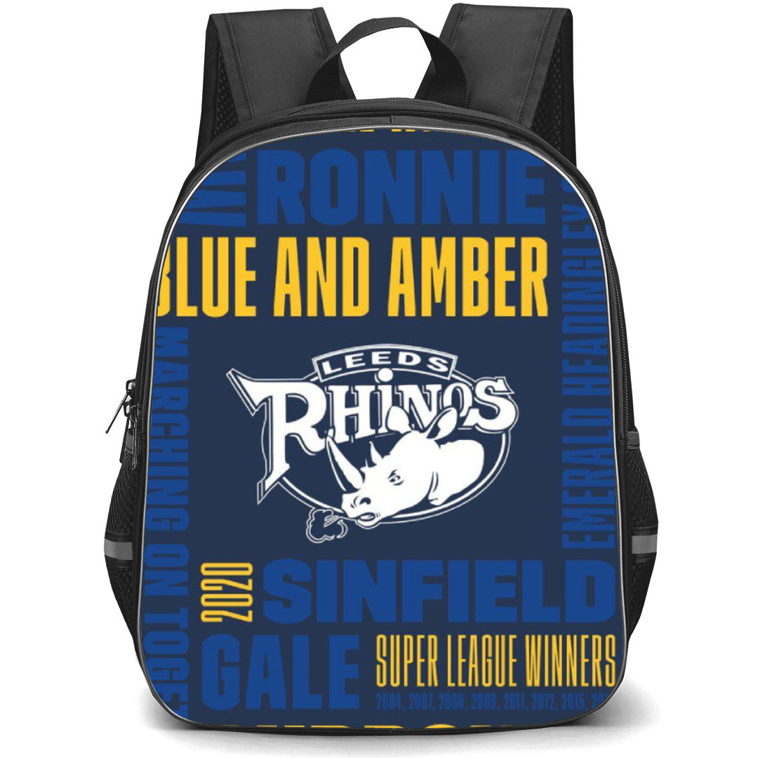Leeds Rhinos Rugby League Football Club Backpack School Bag StudentPack - Logo Wordmark Poster