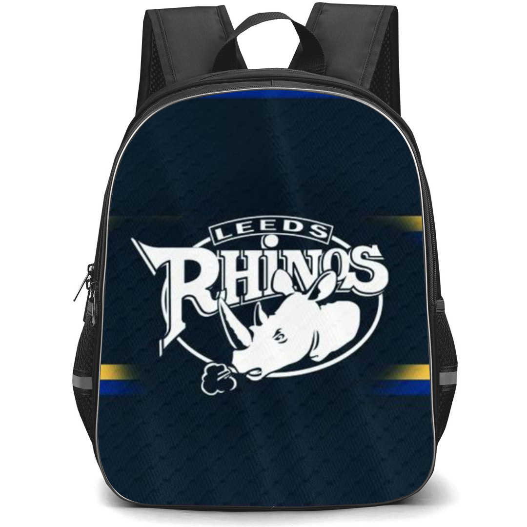 Leeds Rhinos Rugby League Football Club Backpack School Bag StudentPack - Logo Yellow Blue Navy Poster