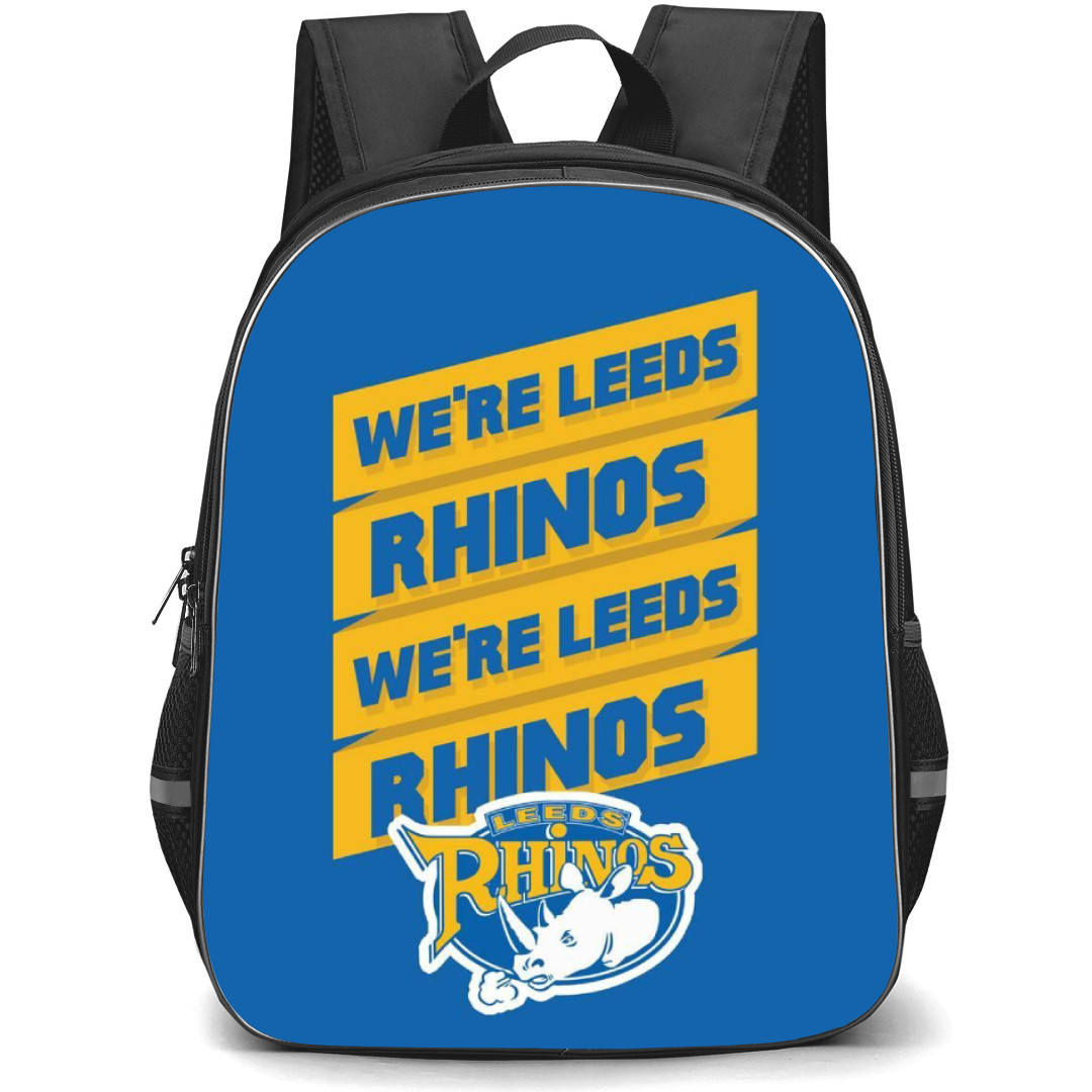Leeds Rhinos Rugby League Football Club Backpack School Bag StudentPack - We're Leed Poster