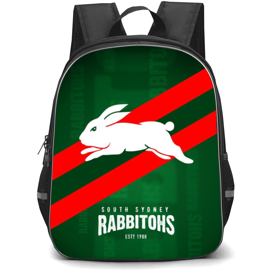 South Sydney District Rugby League Football Club Backpack School Bag StudentPack - Logo Green And Red Stripe Poster