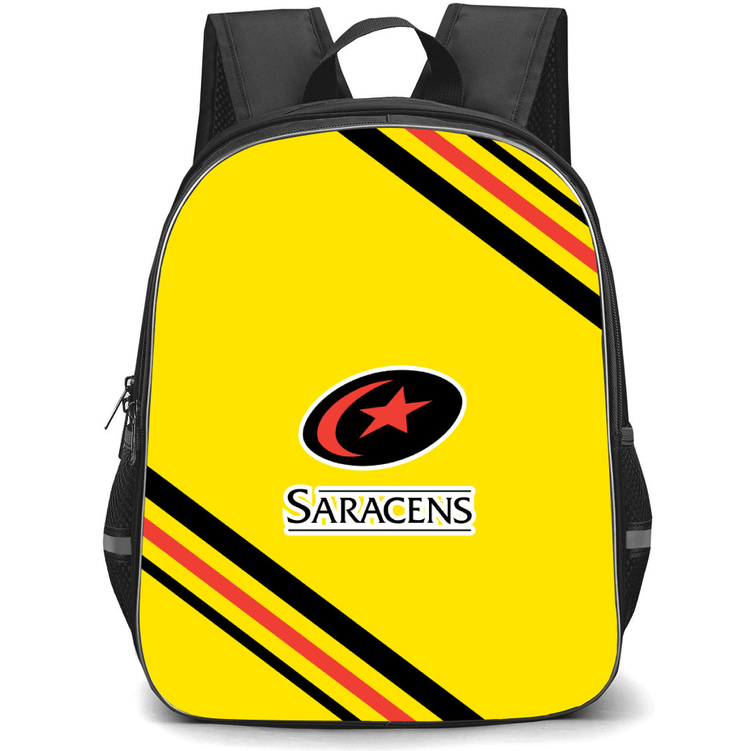 Saracens FC Backpack School Bag StudentPack - Large Logo With Stripe