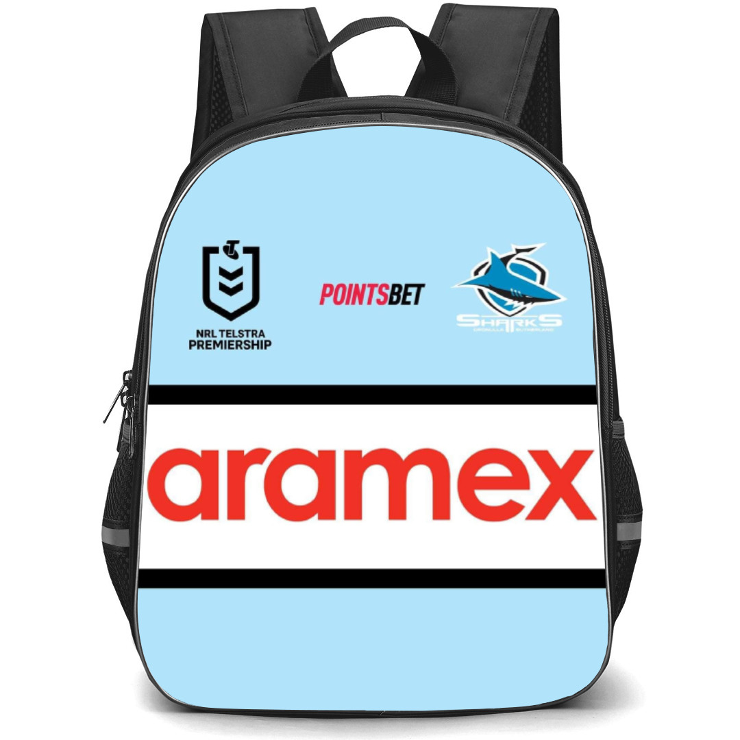Cronulla Sutherland District Rugby League Football Club Ltd Sharks Backpack School Bag StudentPack - Aramex Sponsor Poster